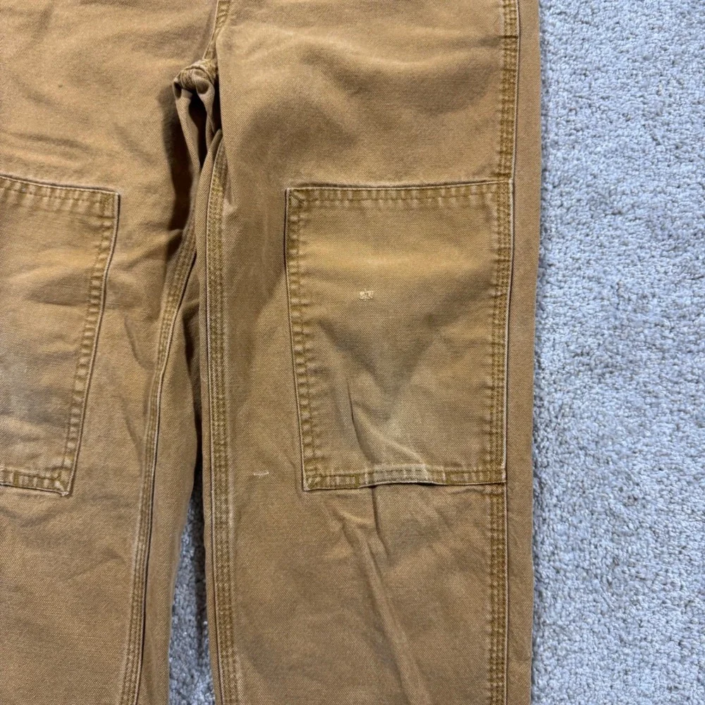 Carhartt Kids Brown Canvas Double Knee Bib Overalls Size 6 Workwear Duck Bibs